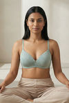 Zivame Padded Non Wired 3/4th Coverage Tshirt Bra - Mint Green — thumbnail 4